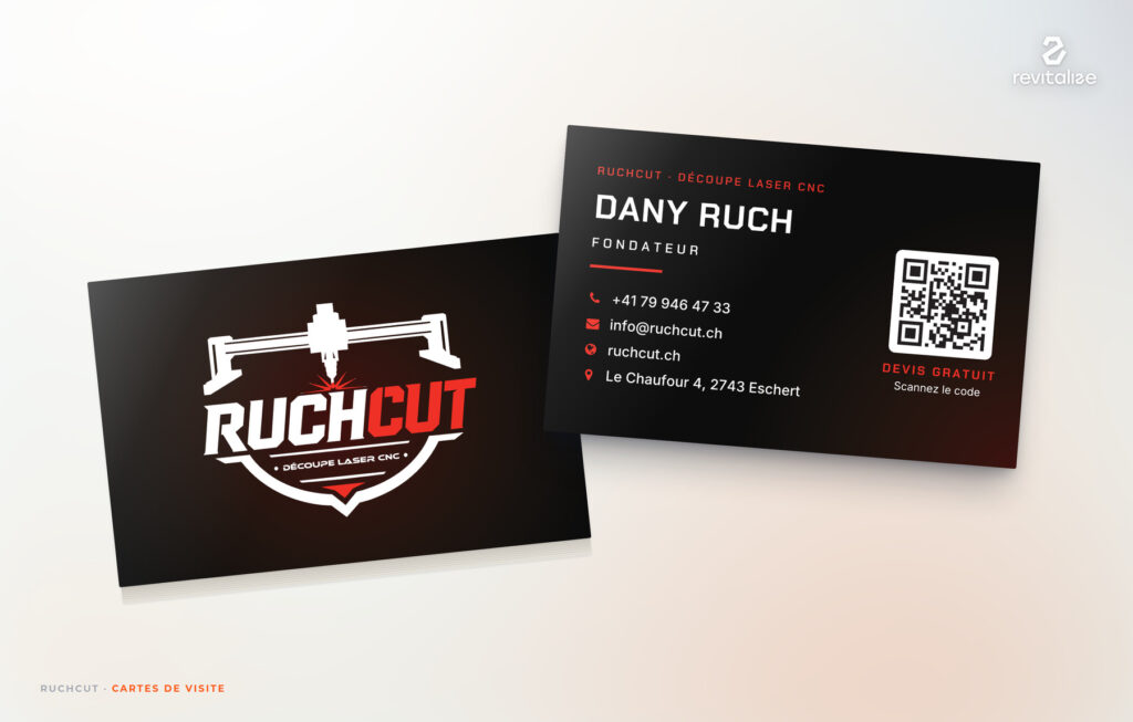 Cartes de visite RuchCut réalisées par Revitalize